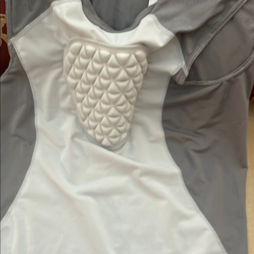 White and Gray Padded Athletic Top